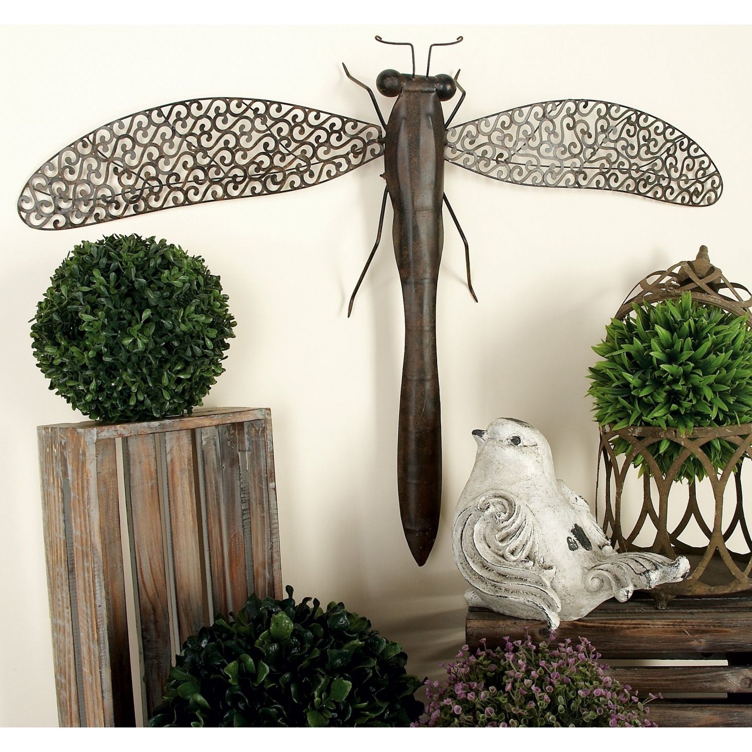 Large Metal Dragonfly Wall Art Sculpture Figurine Indoor/Outdoor Rust With Regard To Dragonflies Wall Art (View 11 of 15)