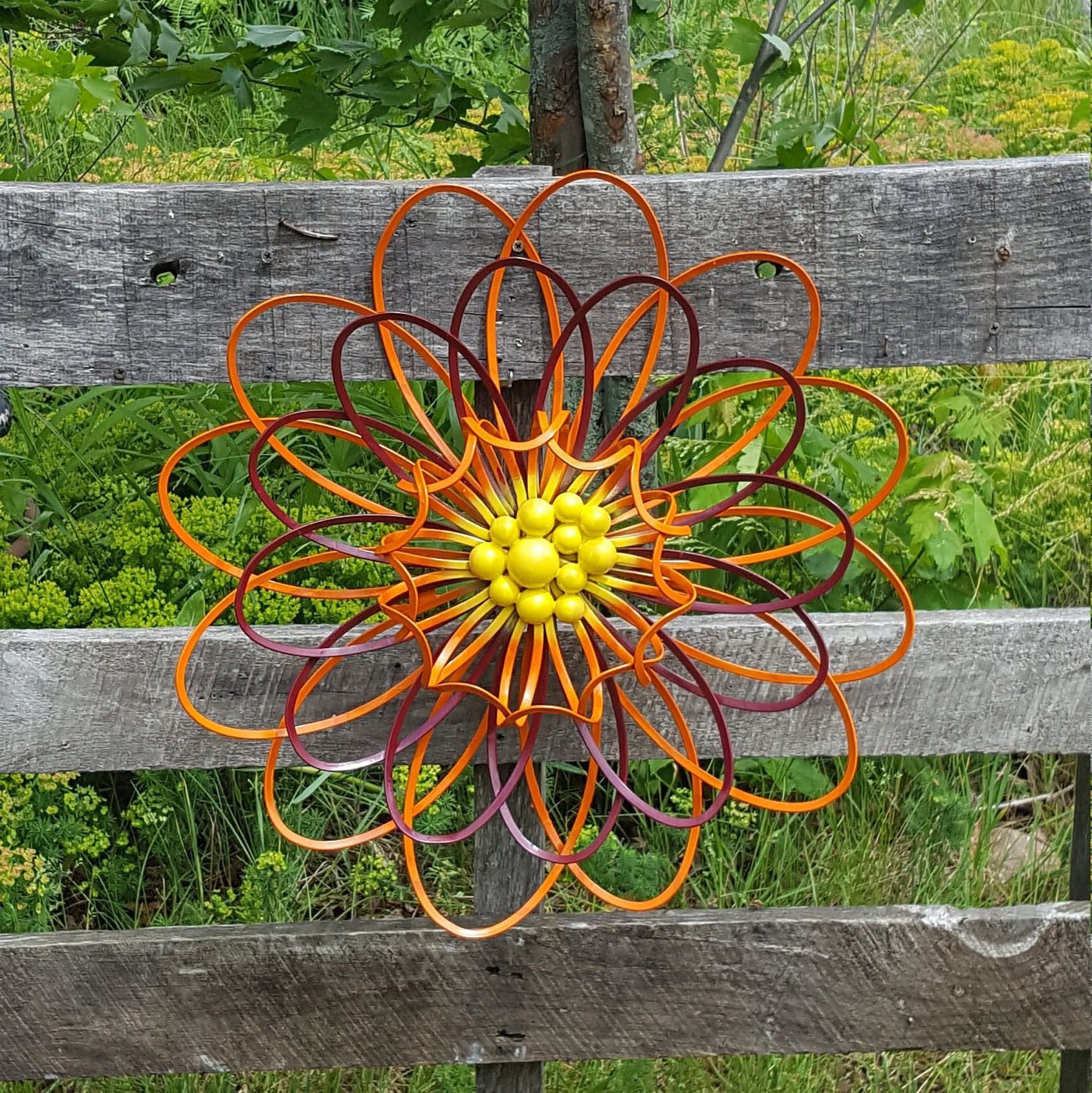 Large Metal Flower Wall Art/ Flower Wall Decor/ Garden Fence Intended For Large Wall Decor Ornaments (View 10 of 15)