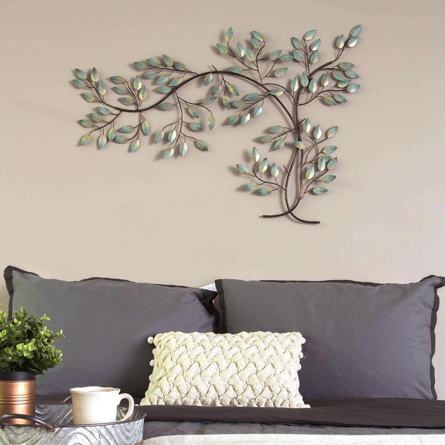 Large Metal Tree Branch Hanging Interior Wall Art Home Decor | Ebay In Polished Metal Wall Art (View 12 of 15)