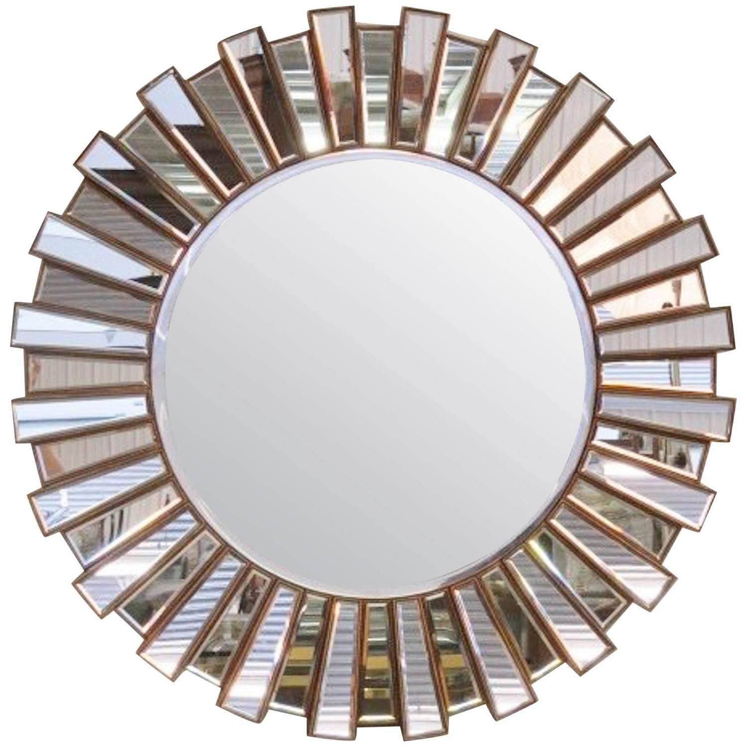 Large Mirrored Sunburst Mirror At 1stdibs In Sunburst Mirrored Wall Art (View 3 of 15)
