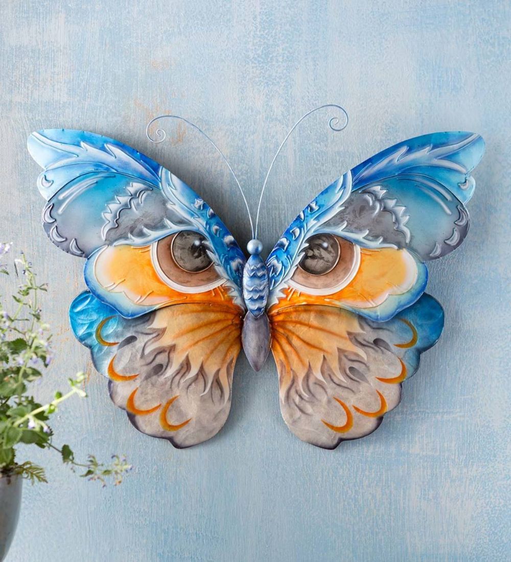 Metal And Capiz Owl Butterfly Wall Art | All Wall Art | Wall Décor In Butterfly Metal Wall Art (View 1 of 15)