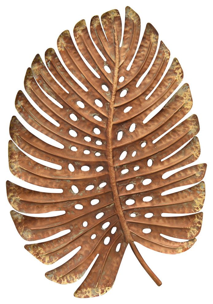 Metal Leaf Wall Decor – Tropical – Metal Wall Art  Three Hands Corp Throughout Leaf Metal Wall Art (View 9 of 15)