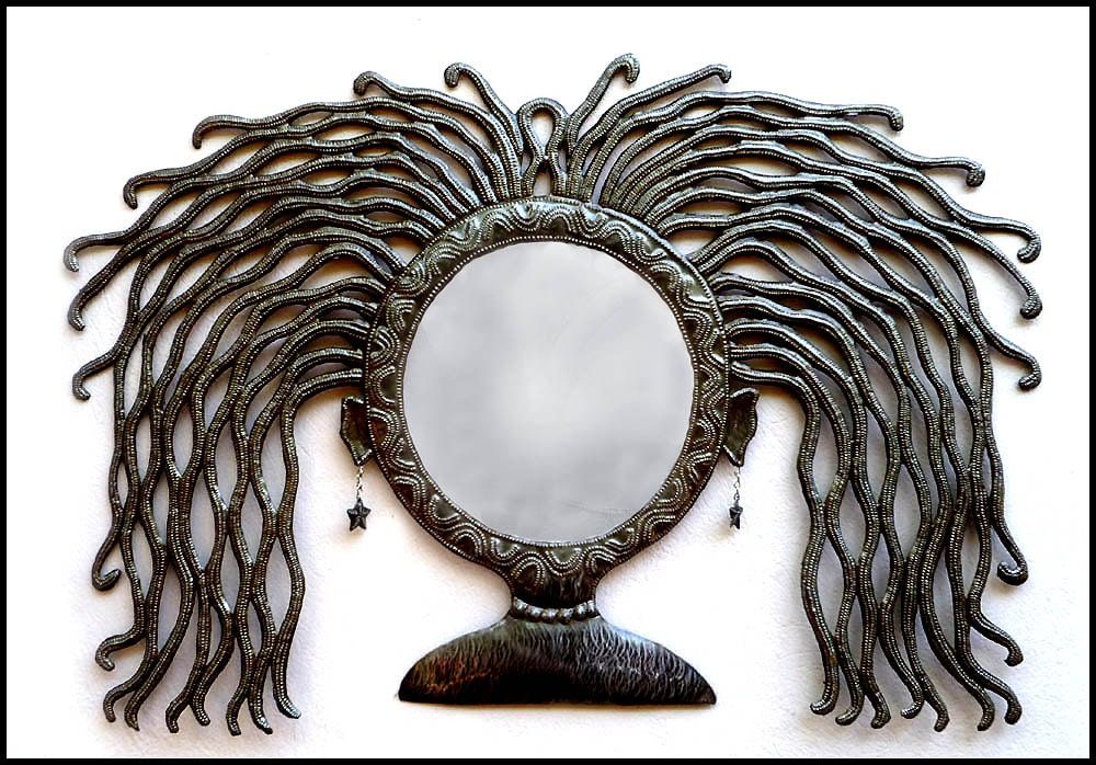 Metal Mirror Wall Hanging Mirror Metal Art Metal Wall Art | Etsy For Metal Mirror Wall Art (View 5 of 15)