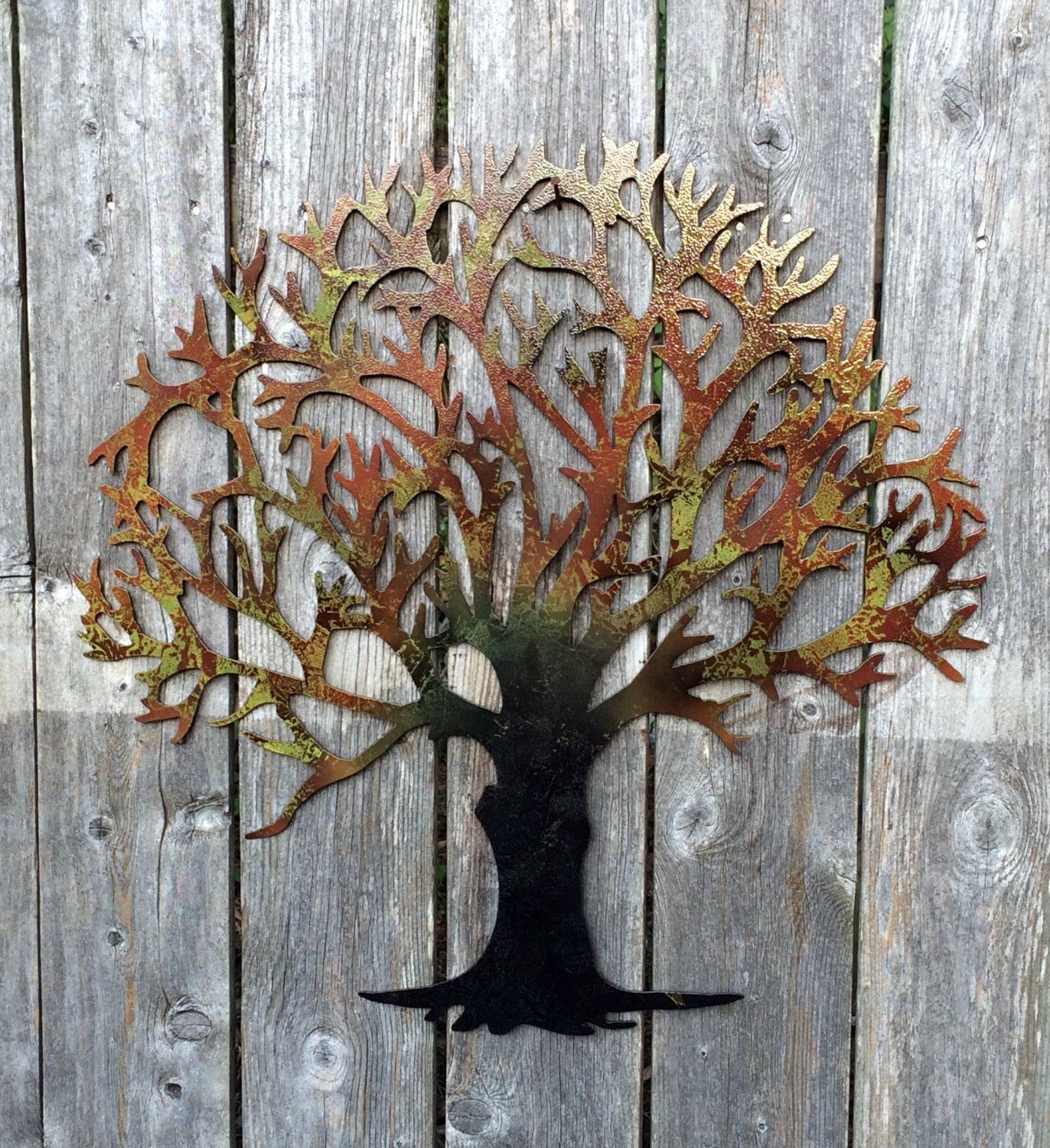 Metal Tree Wall Art With Fall Colors/Other Colors Available Intended For Autumn Metal Wall Art (View 11 of 15)