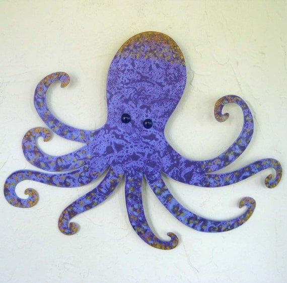 Metal Wall Art Octopus Wall Sculpture Otis Upcycled Metal Pertaining To Octopus Metal Wall Sculptures (View 11 of 15)