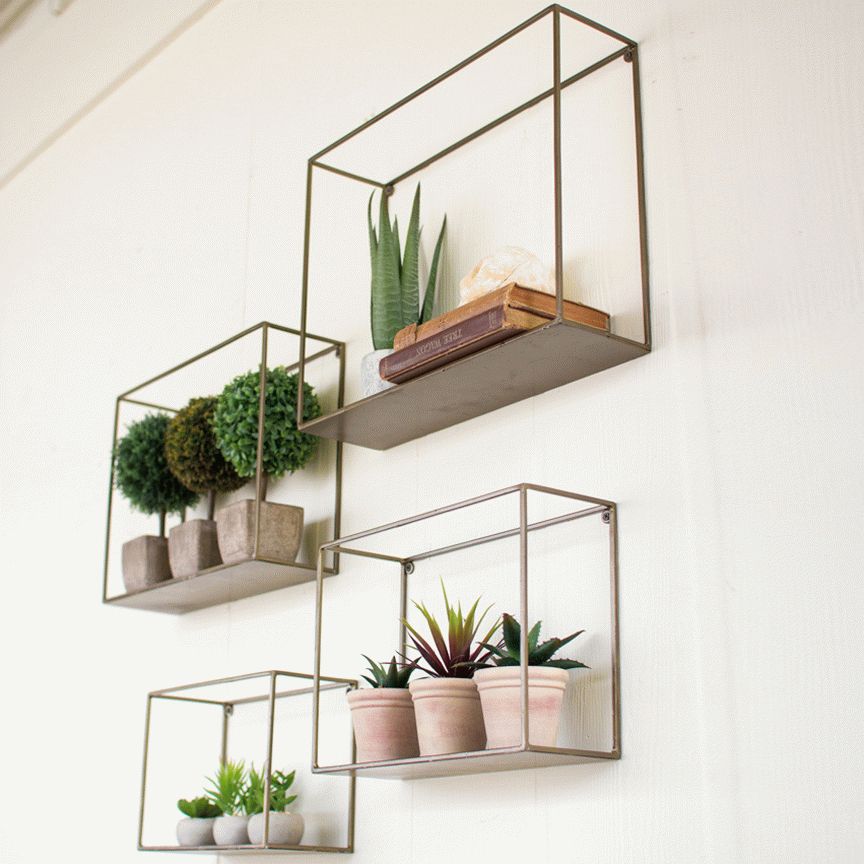 Metal Wall Shelf Group (Set 4) – Nke1034 Throughout Wall Art With Shelves (View 13 of 15)