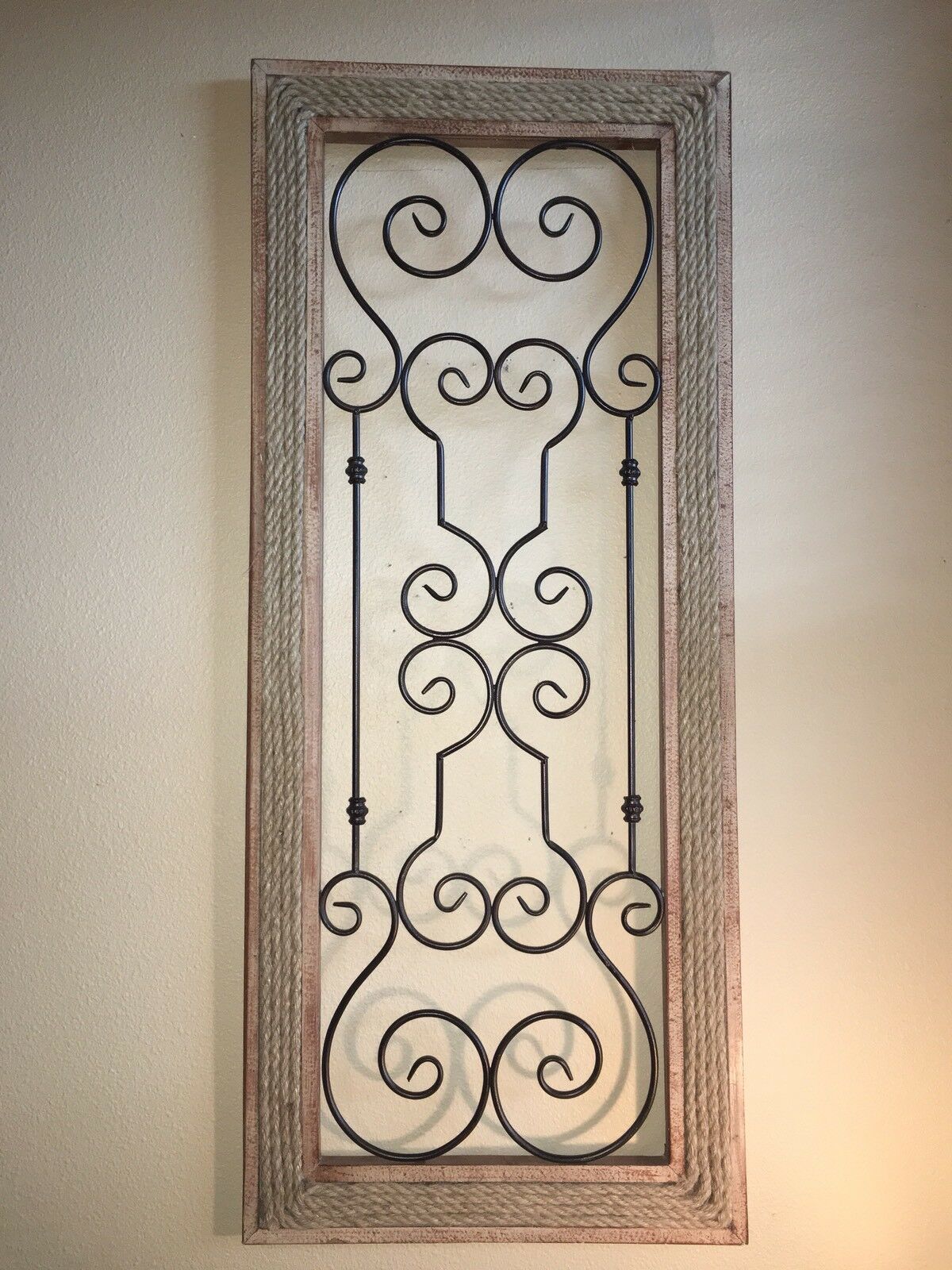 Metal Wood Picture Frame Wall Décor Scroll Art 43" L X 18" W Large Iron With Scrollwork Metal Wall Art (View 12 of 15)