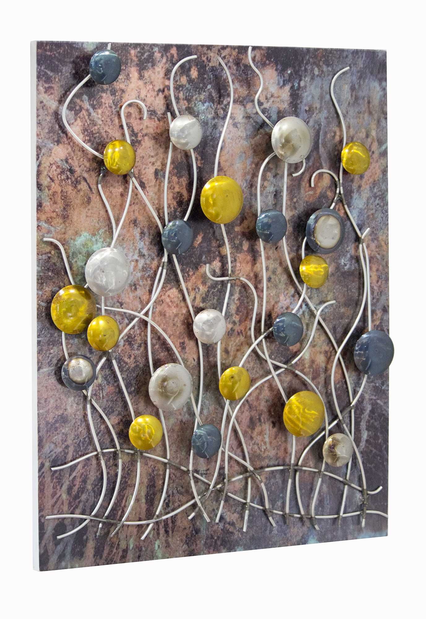Metallic Multi Color Vertical Wall Panel With 3d Metal Circles And Intended For Glossy Circle Metal Wall Art (View 9 of 15)