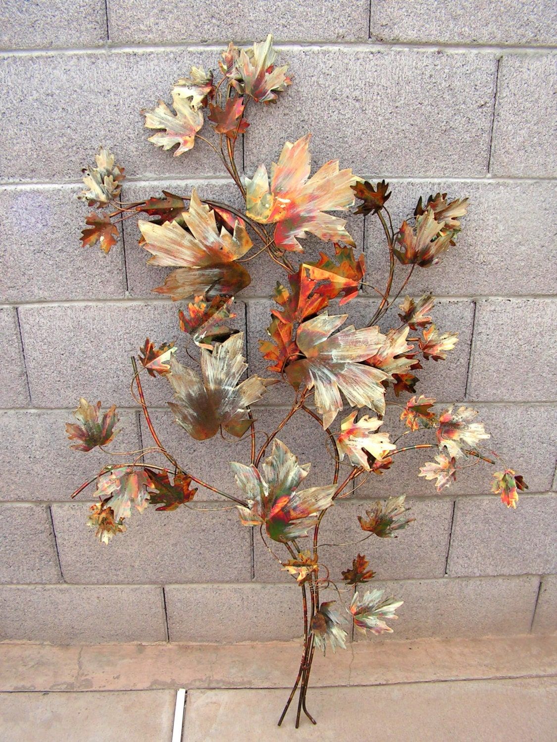 Mid Century Modern Metal Leaf Wall Art Sculptureretrosideshow Intended For Pierced Metal Leaf Wall Art (View 6 of 15)