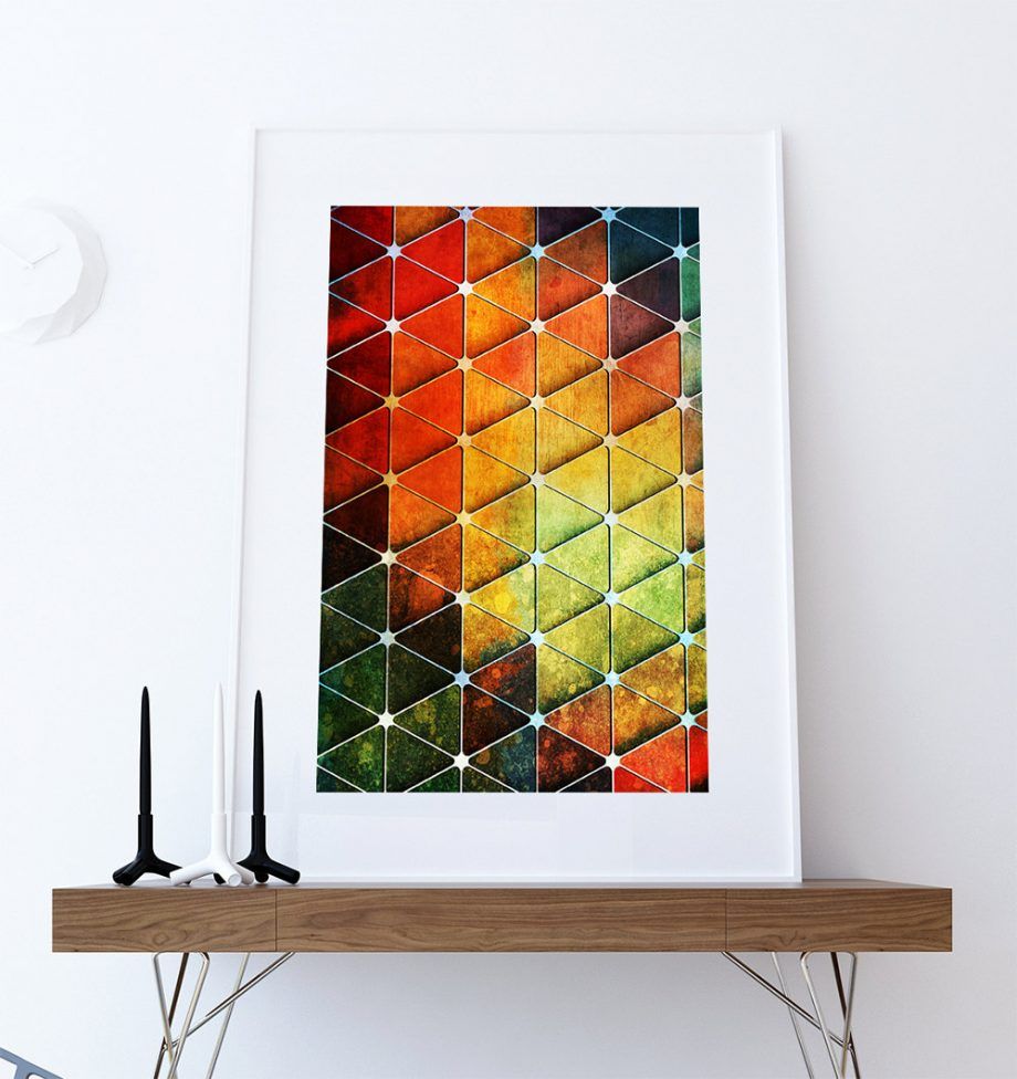 Mid Century Modern Vintage Print Geometric Cube Vintage Retro Abstract For Antique Square Wall Art (View 11 of 15)
