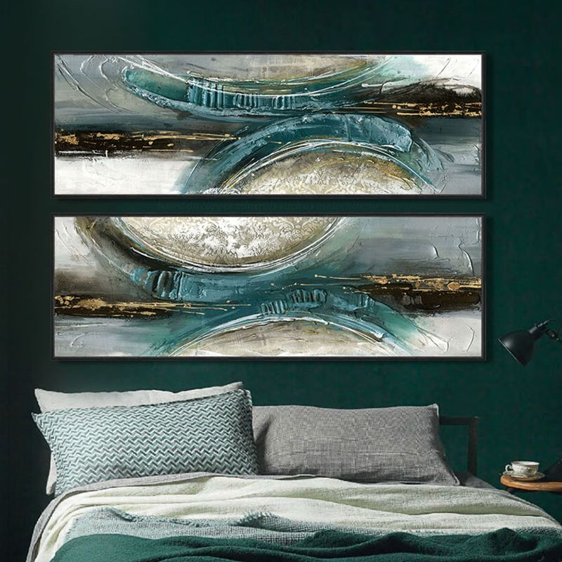 Modern Abstract Painting Horizontal Rectangle Long Posters Prints Within Rectangular Wall Art (View 11 of 15)