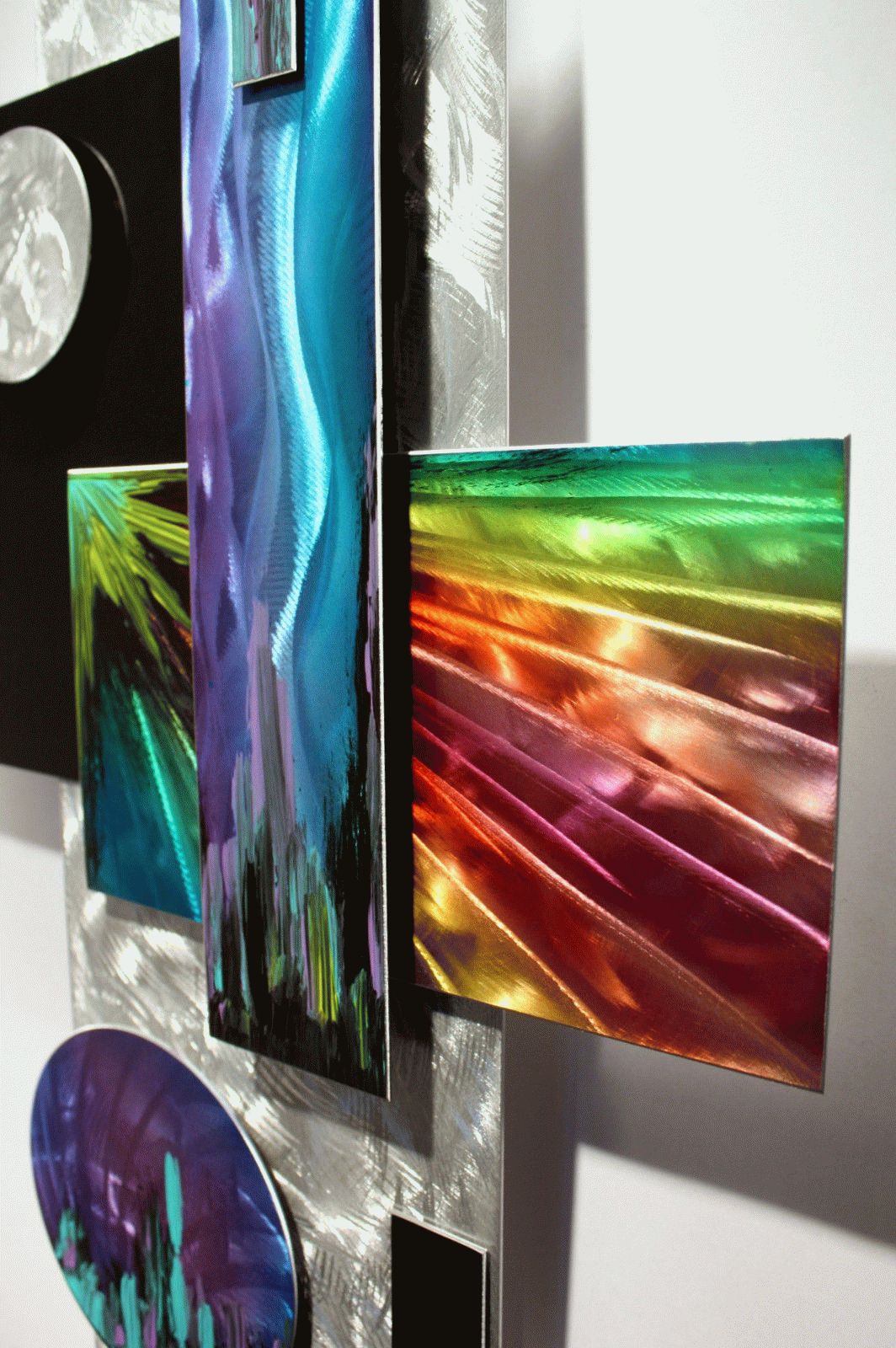 Modern Metal Rainbow Wall Art, Abstract Metal Wall Sculpture Decor Within Sparks Metal Wall Art (View 5 of 15)