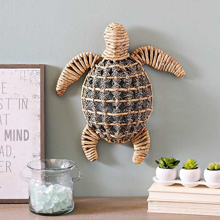 Natural Woven Sea Turtle Plaque | Kirklands | Coastal Wall Decor Pertaining To Turtles Wall Art (View 13 of 15)