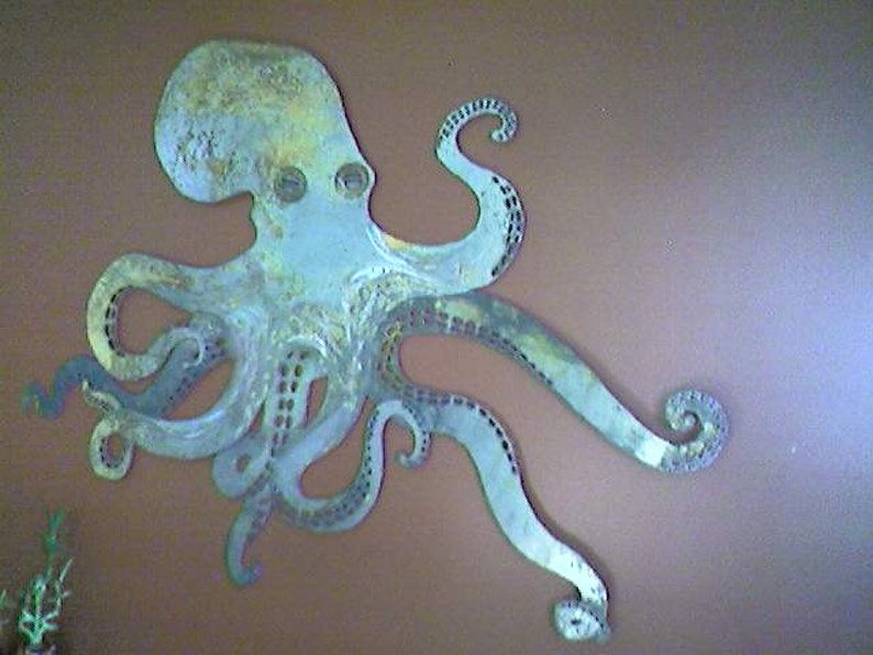 Octopus Sheet Metal Wall Art Made To Order | Etsy For Octopus Metal Wall Sculptures (View 5 of 15)