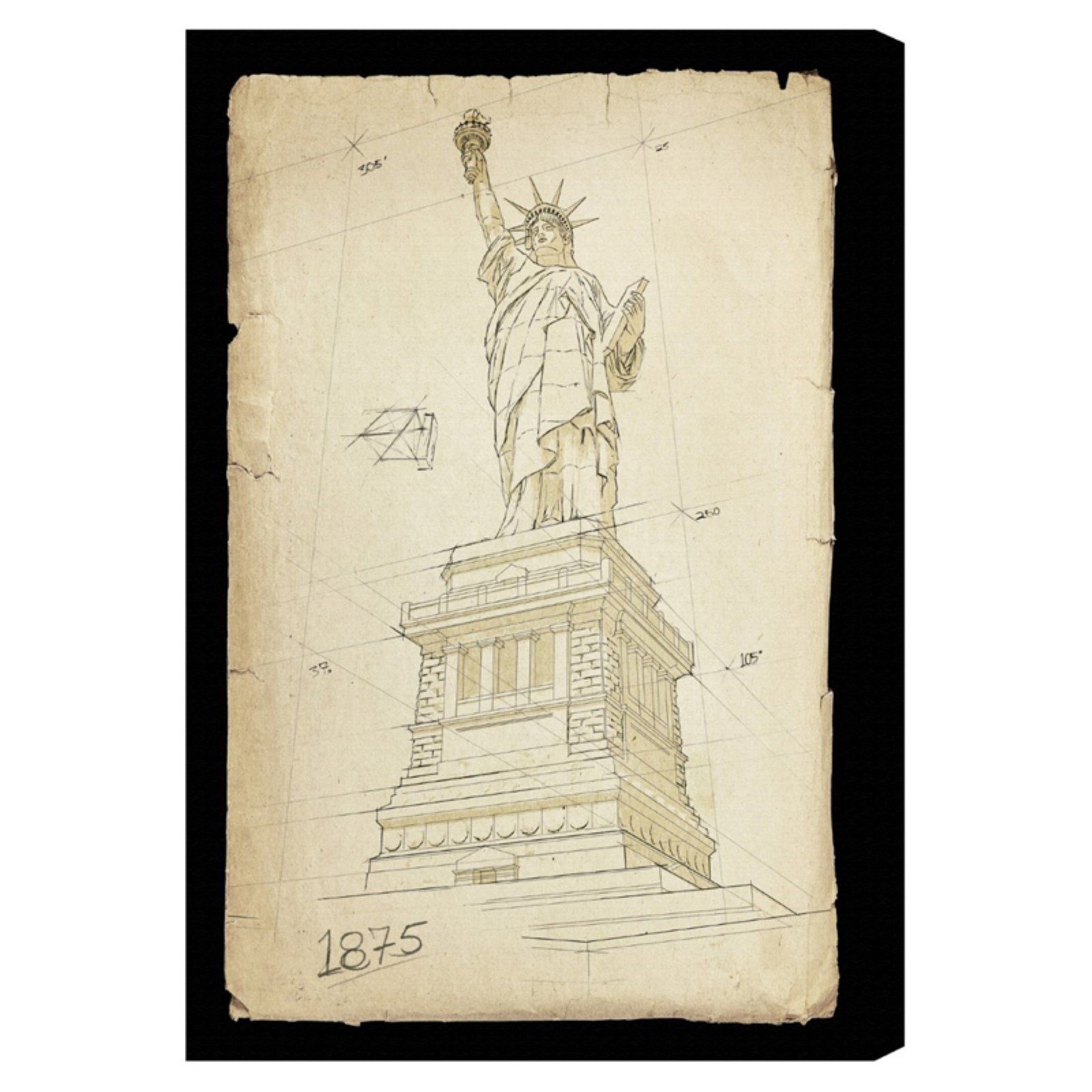 Oliver Gal Hatcher And Ethan Statue Of Liberty 1875 Canvas Wall Art Regarding Hatcher Wall Art (View 5 of 15)