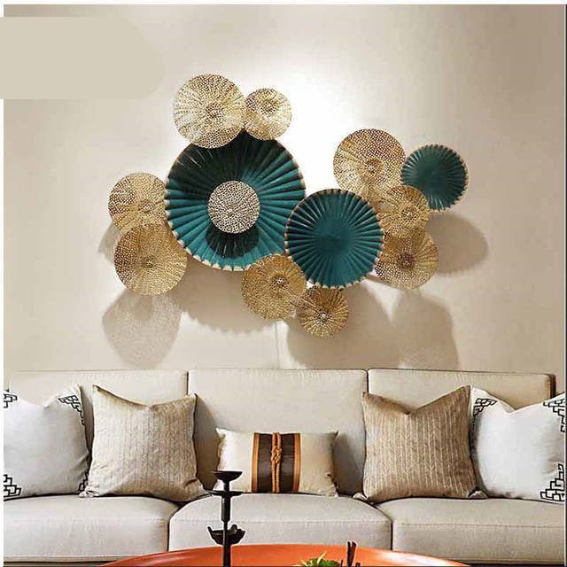 Online Shop Creative 3d Stereo Wrought Iron Round Shape Crafts Home Regarding Glossy Circle Metal Wall Art (View 6 of 15)