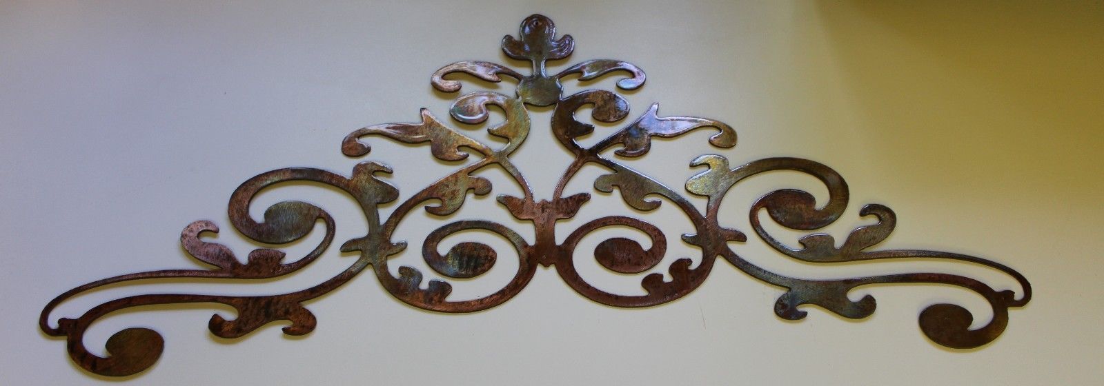 Ornamental Scroll Copper/bronze Plated Metal Wall Decor 24 X 9 3/4 Pertaining To Square Bronze Metal Wall Art (View 9 of 15)