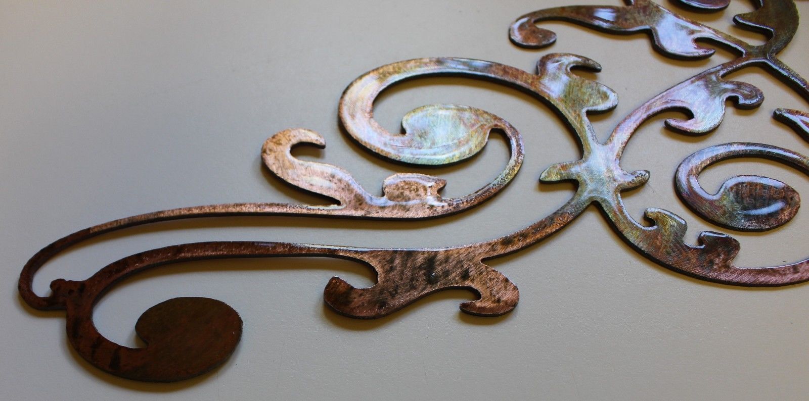 Ornamental Scroll Copper/bronze Plated Metal Wall Decor 24 X 9 3/4 Within Square Bronze Metal Wall Art (View 4 of 15)