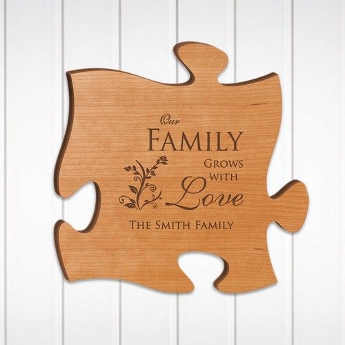 Our Family Grows With Love Personalized Wood Puzzle Wall Art Intended For Puzzle Wall Art (View 10 of 15)
