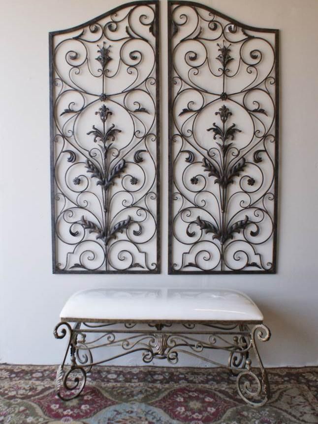 Outdoor, Exceptional Wrought Iron Metal Rect Wall Outdoor Metal Wall Regarding Brass Iron Wall Art (View 7 of 15)