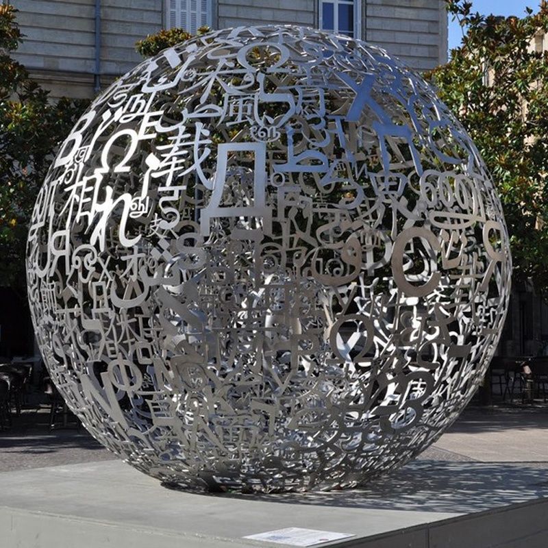 Outdoor Large 304 Grade Stainless Steel Hollow Ball Sculpture For Inside Stainless Steel Metal Wall Sculptures (View 5 of 15)
