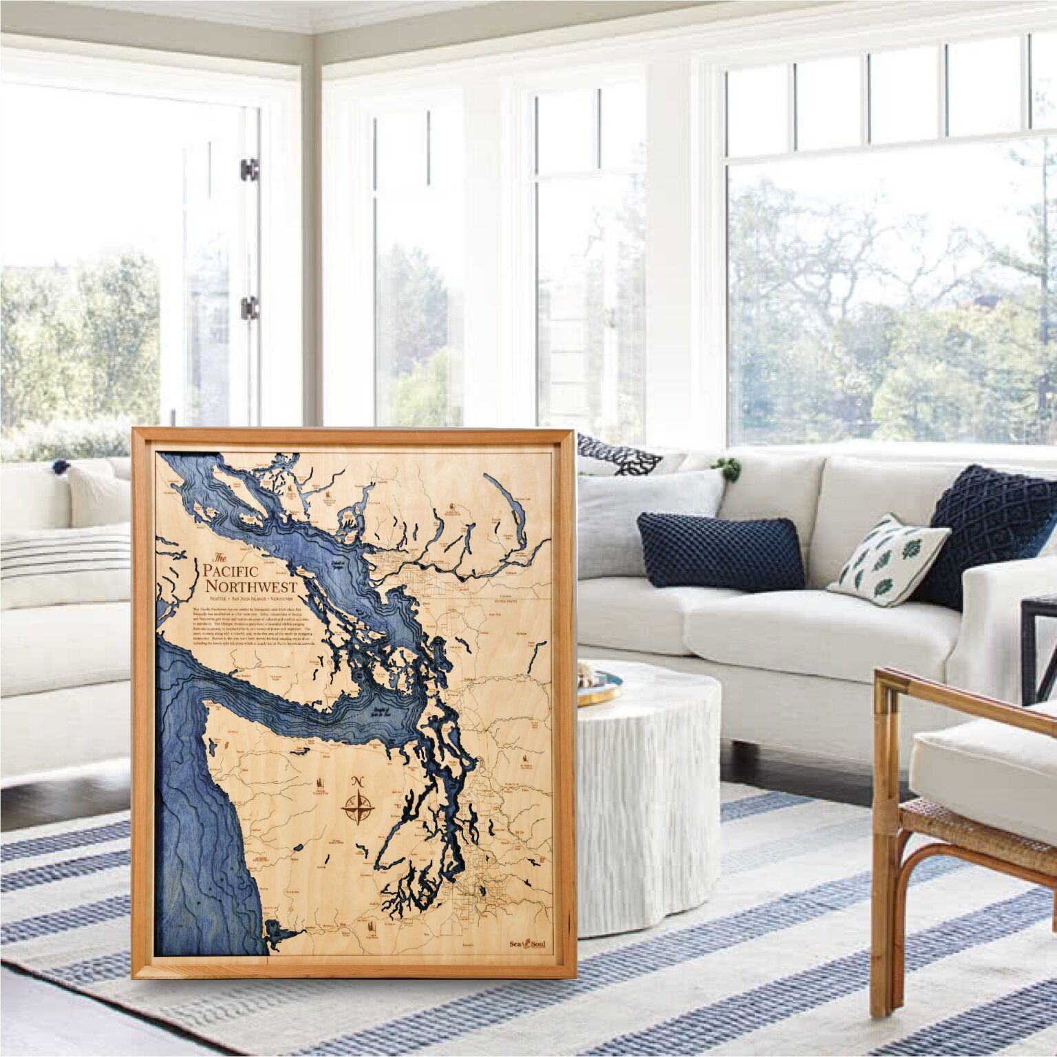 Pacific Northwest Nautical Wood Chart | 3d Wall Art 24"x30" | Sea And Pertaining To Northwest Wall Art (View 12 of 15)