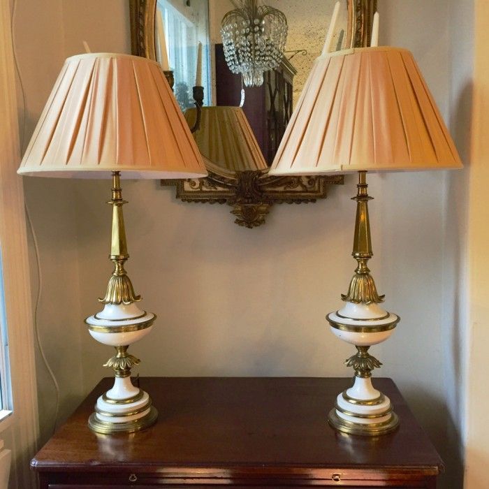 Pair Of Paint & Brass Stiffel Lamps – A 12441 / La47735 | Loveantiques In Stiffel Wall Art (View 8 of 15)