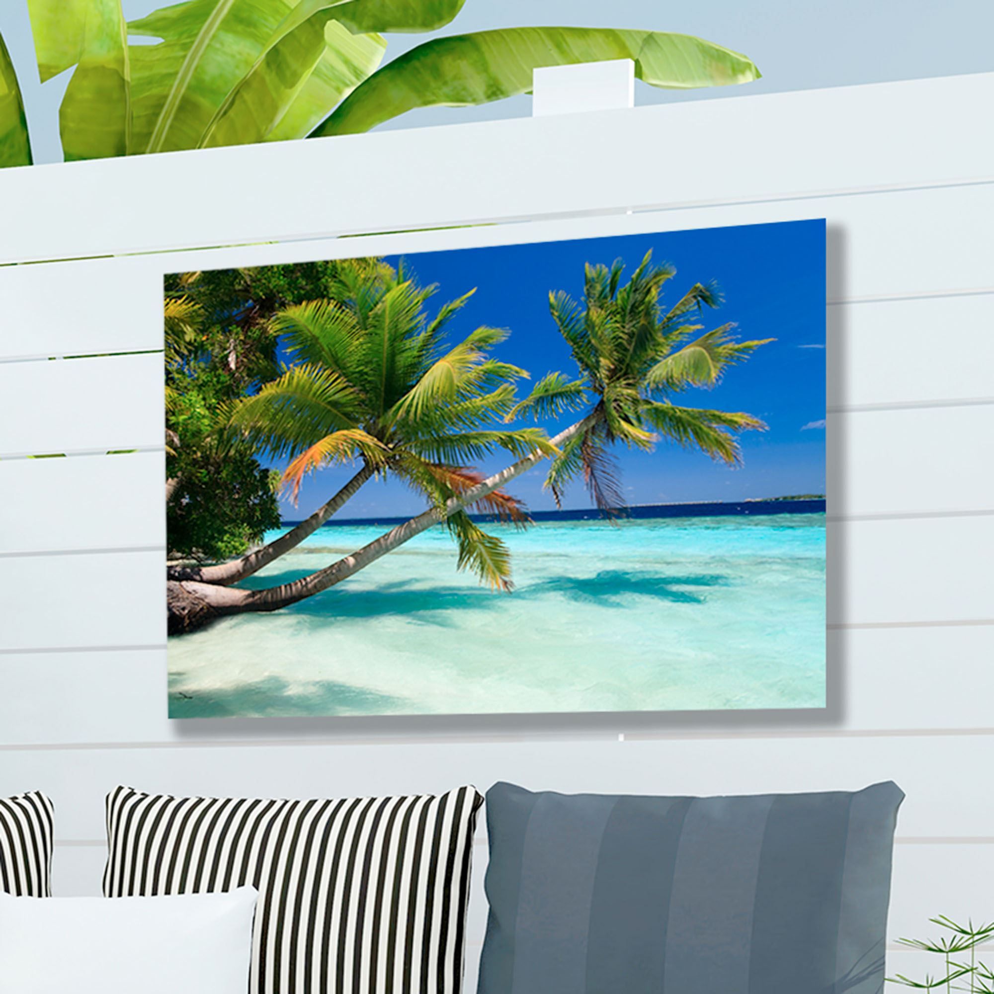 Palms Duo Indoor Outdoor Canvas Wall Art Inside Palms Wall Art (View 9 of 15)