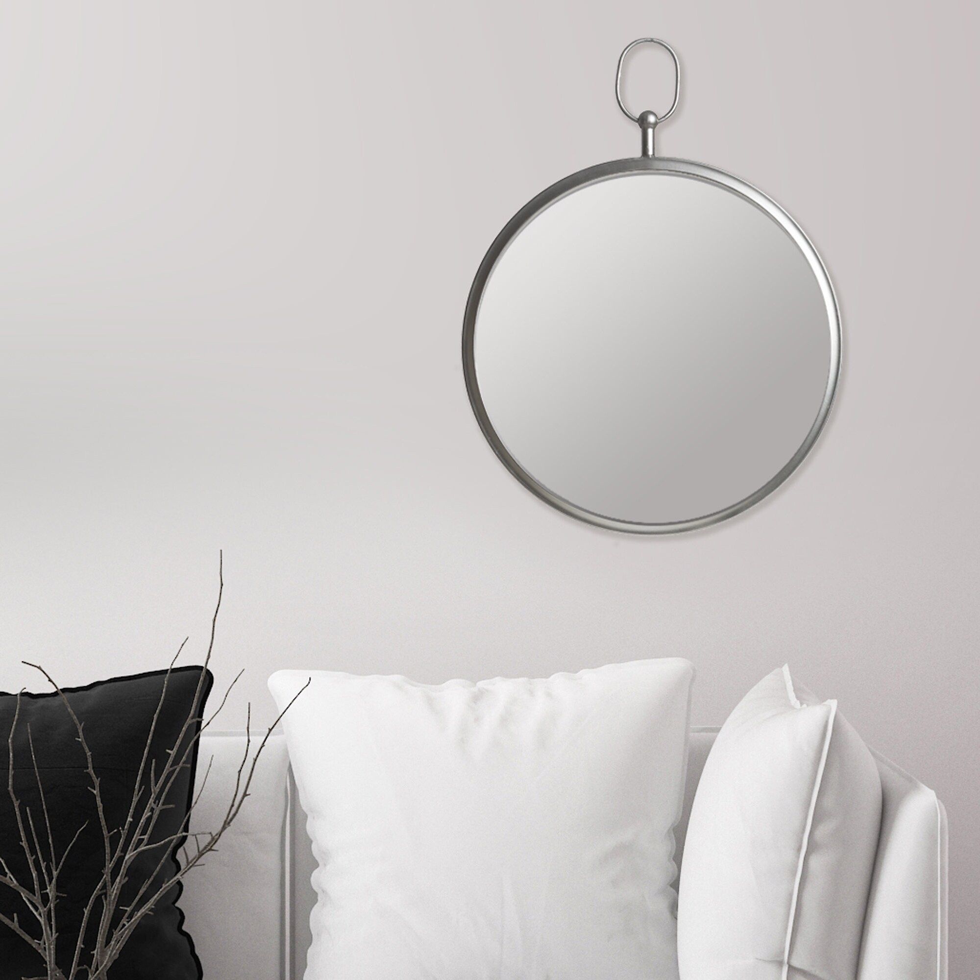 Patton Wall Decor Gunmetal 18 Inch Round Wall Mirror With Silver 23 Within Gunmetal Wall Art (View 11 of 15)