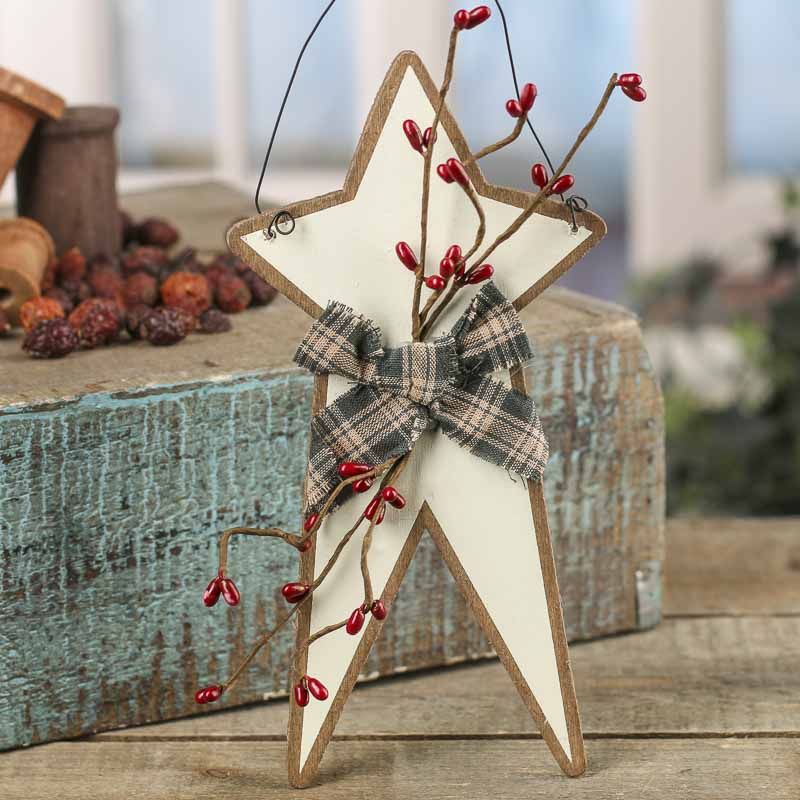 Primitive Wood Star Ornament – Wall Art – Primitive Decor Within Large Wall Decor Ornaments (View 4 of 15)