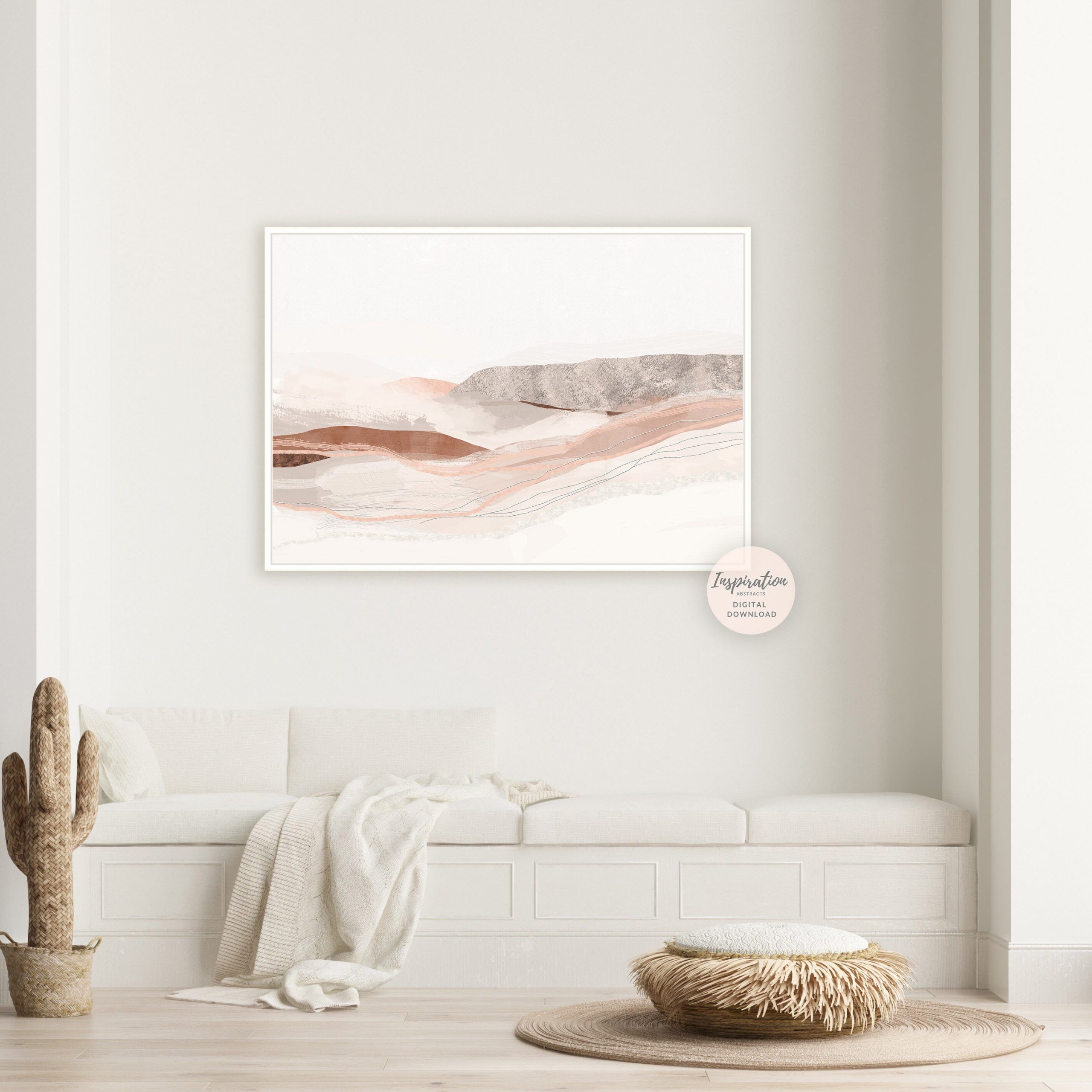 Printable Landscape Painting, Earth Tone Print, Minimal Abstract Art Within Earth Wall Art (View 6 of 15)