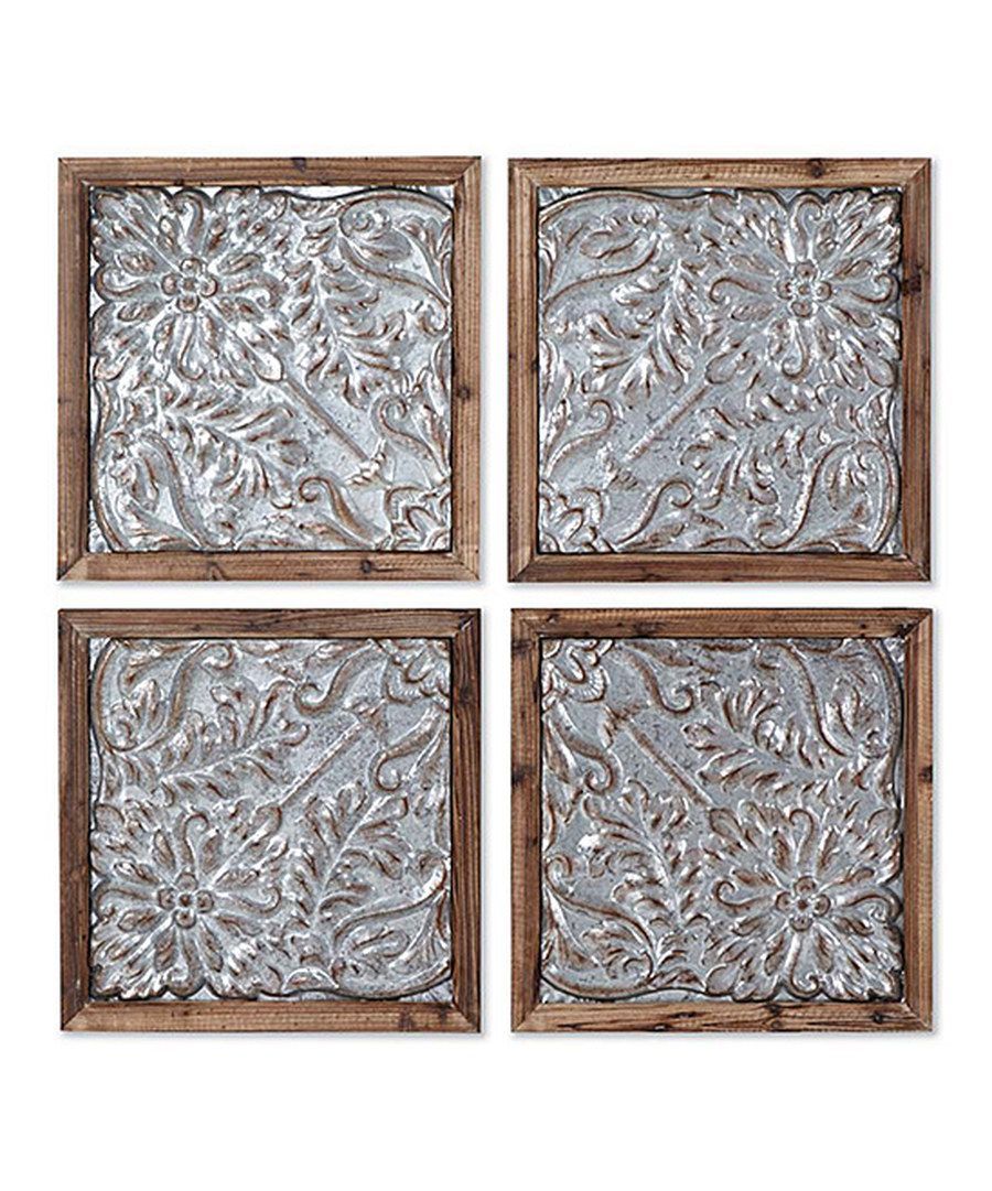 Punched Metal Square Wall Art – Set Of Four | Square Wall Art, Wall Art Regarding Square Brass Wall Art (View 5 of 15)