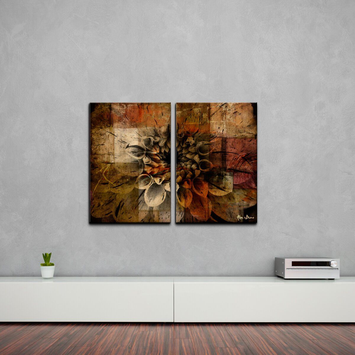 Ready2Hangart Oversized 'Daisy' Abstract 2 Piece Canvas Wall Art Intended For 2 Piece Circle Wall Art (View 6 of 15)