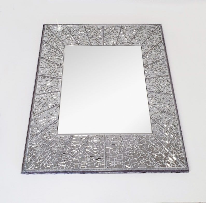 Rectangular Wall Mirror/ Mosaic Mirror Wall Decor/ Made To | Etsy Inside Swirly Rectangular Wall Art (View 15 of 15)