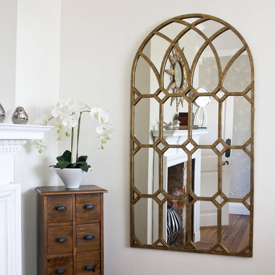 'rustic' Gold Metal Window Mirrordecorative Mirrors Online With Regard To Gold Metal Mirrored Wall Art (Photo 15 of 15)