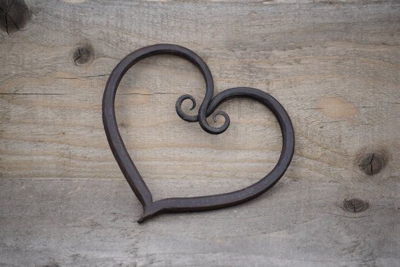 Rustic Hand Forged Heart, Home Décor, Rustic Décor, Iron Heart | Heart With Regard To Hand Forged Iron Wall Art (View 8 of 15)