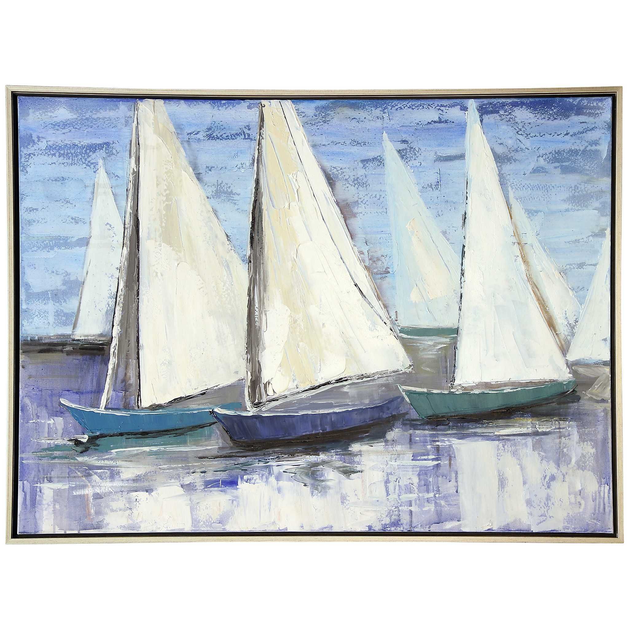 Sailboats Framed Canvas Art Print | Kirklands | Framed Canvas Art, Wall Pertaining To Sail Wall Art (View 9 of 15)