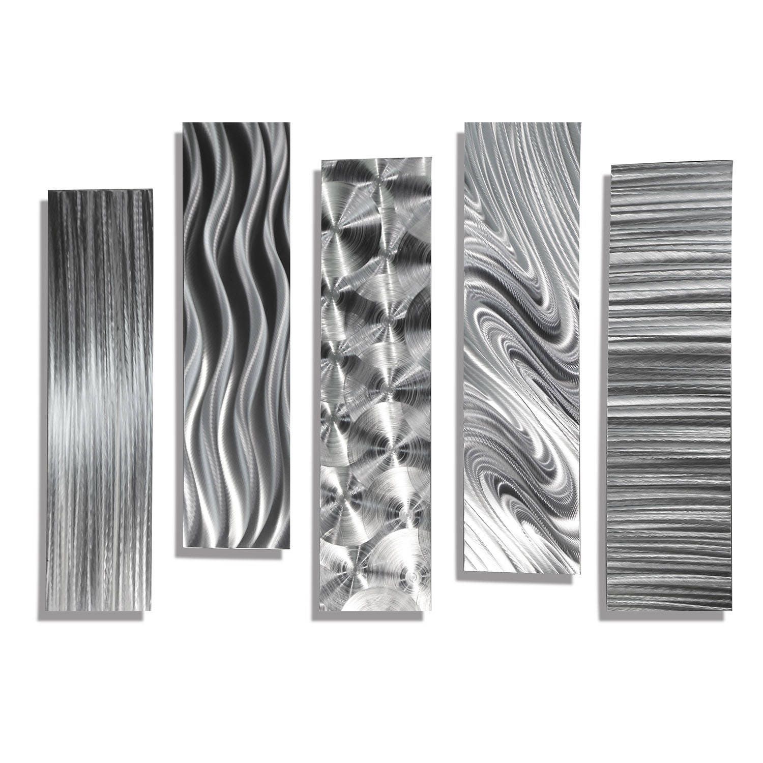 Sale Silver Metal Abstract Modern Wall Art Sculpture 5 Easy Within Black Antique Silver Metal Wall Art (View 6 of 15)