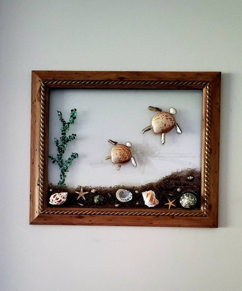 Sea Glass Art Sea Turtle Wall Art Resin Art Seaglass Art | Etsy In Sea Wall Art (View 14 of 15)