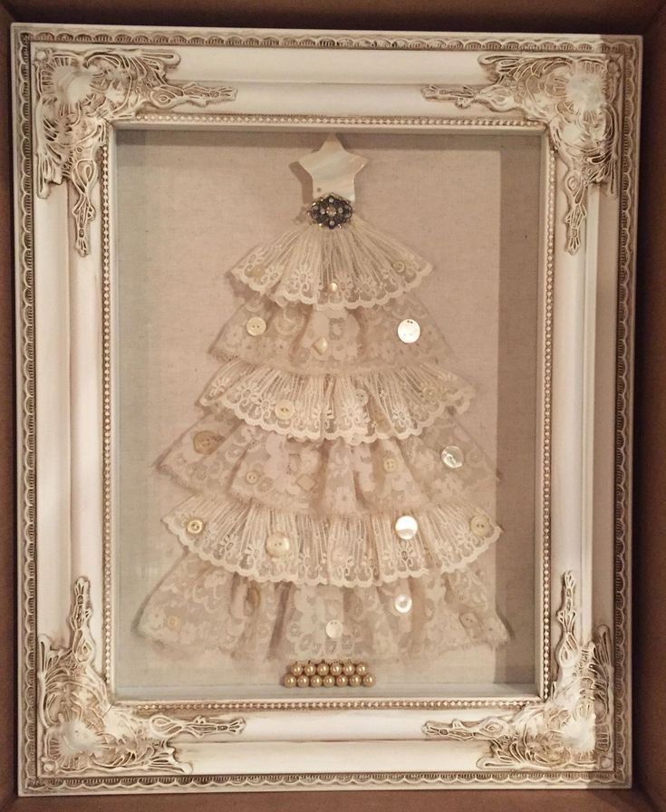 Shabby Chic Art Wall Decor #shabbychic | Lace Christmas Tree, Shabby Intended For Lace Wall Art (View 6 of 15)