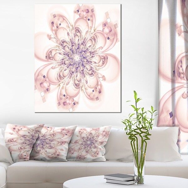 Shop Full Bloom Fractal Flower In Pink – Large Flower Canvas Wall Art For Crestview Bloom Wall Art (View 8 of 15)