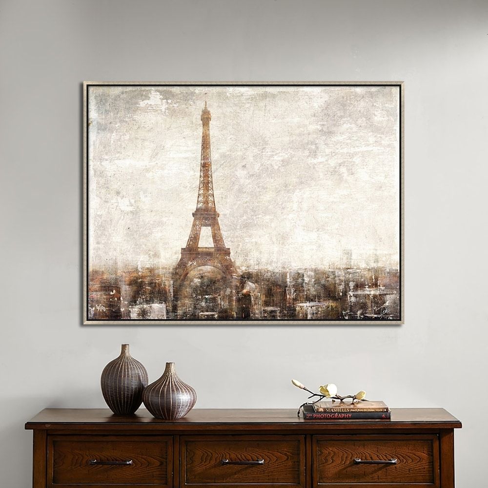 Shop Hand Painted Acrylic Wall Art Paris Eiffel Tower On A 47 X 35 For Tower Wall Art (View 1 of 15)