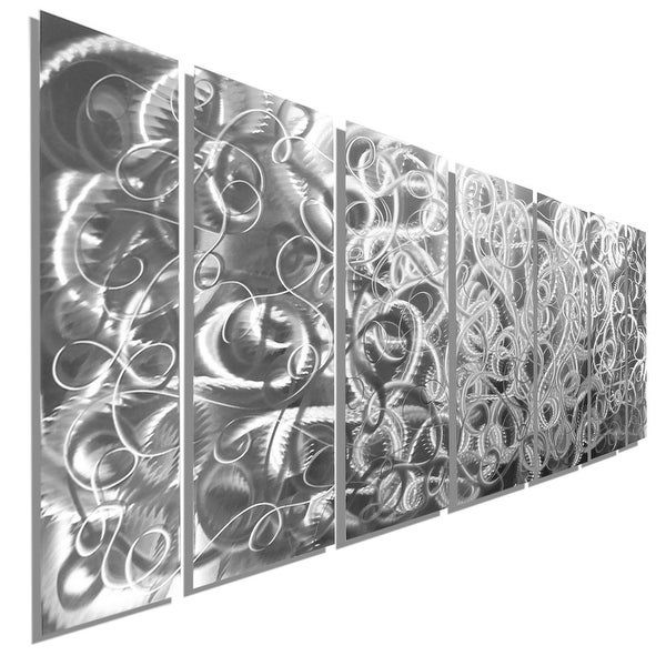 Shop Statements2000 Silver Etched Metal Wall Art Abstract Decorjon Within Coins Brass Metal Wall Art (View 1 of 15)