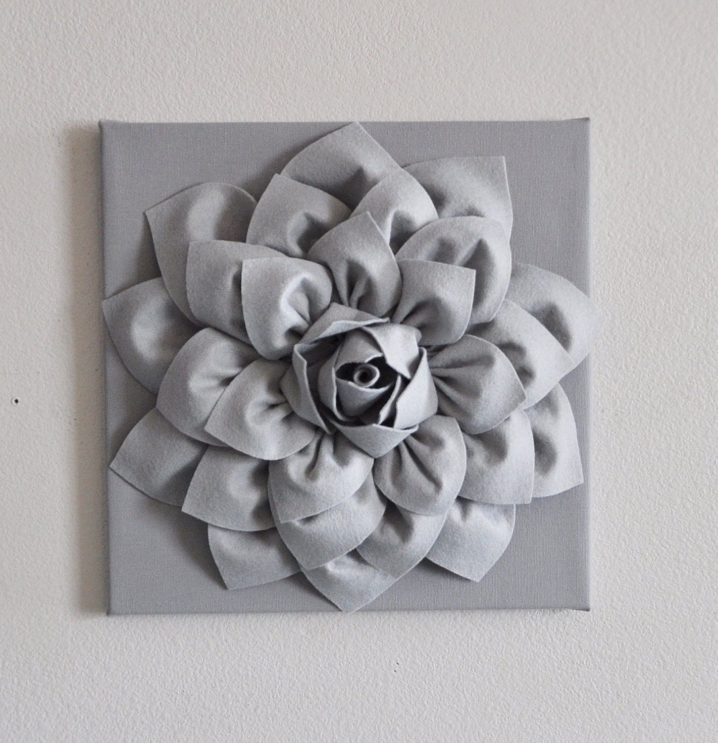 Silver Gray Wall Flower Wall Hanging Nursery Art Baby Art For Silver Flower Wall Art (View 8 of 15)