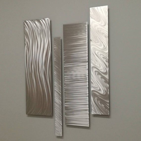 Silver Metal Wall Art, Modern Metal Wall Art, Modern Abstract Wall With Regard To Gold And Silver Metal Wall Art (View 15 of 15)