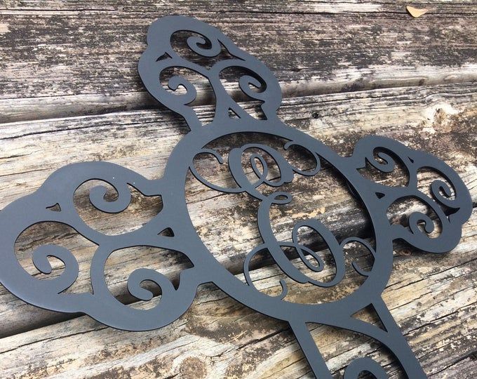 Single Letter Metal Monogram Wall Art {Indoor/Outdoor}Personalized Home Pertaining To Etched Metal Wall Art (View 14 of 15)