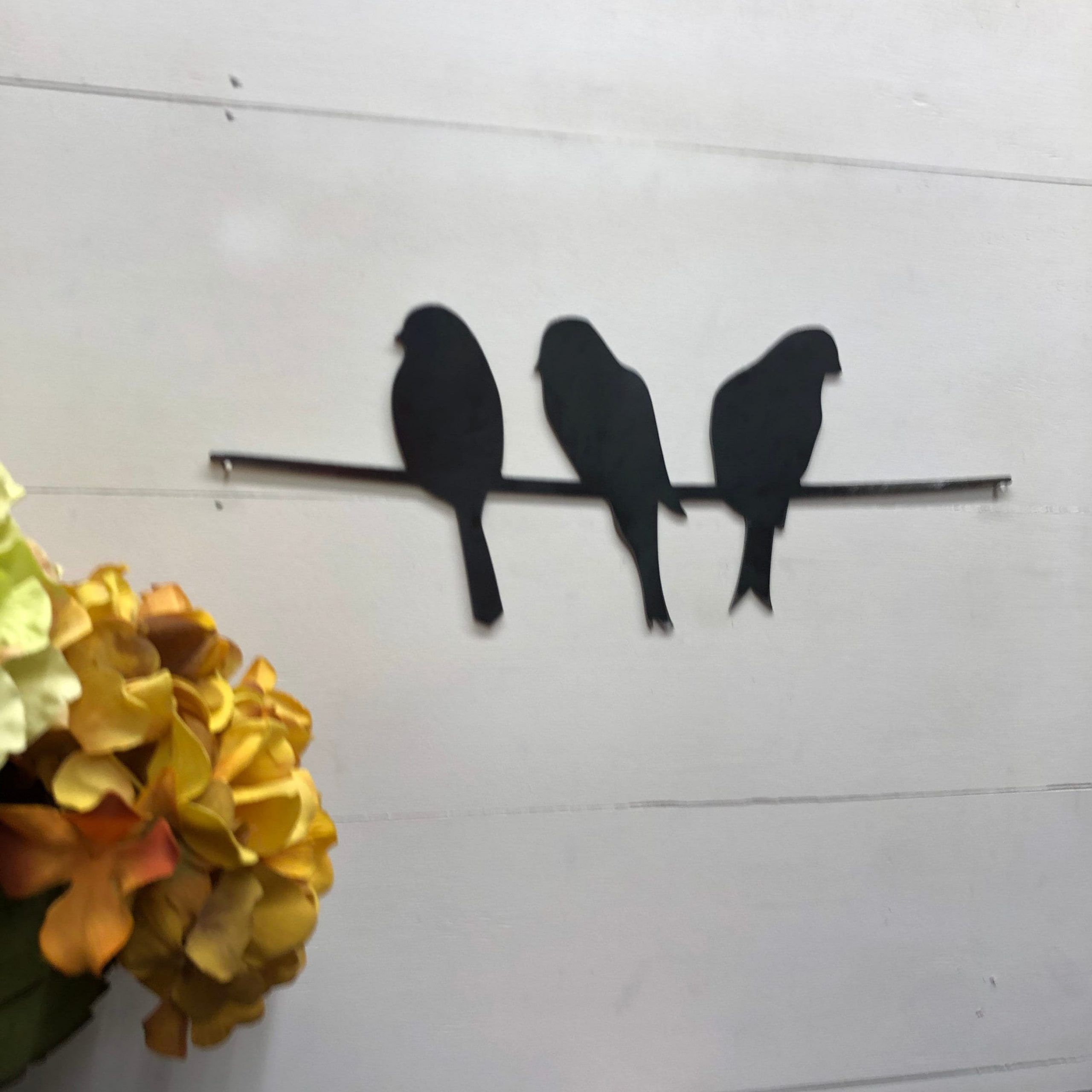 Small Metal Birds On A Wire Home Decor, Bird Wall Art, Birds On Wire Pertaining To Birds Metal Wall Art (View 8 of 15)