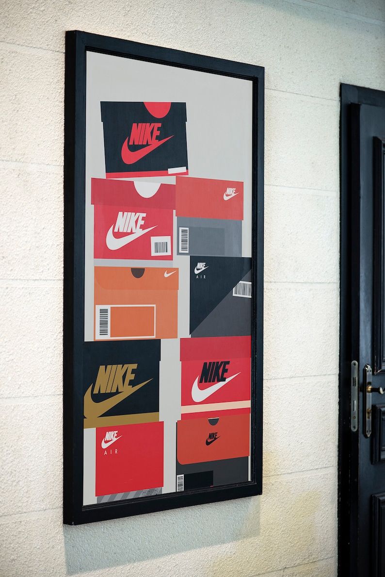 Sneaker Box Wall Art Poster Nike Sneakerhead Decor | Etsy With Regard To Box Wall Art (View 1 of 15)