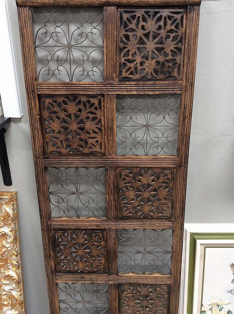 Sold Price: Wood & Metal Panel Wall Art – December 1, 0116 8:00 Pm Mst With Regard To Filigree Screen Wall Art (View 7 of 15)