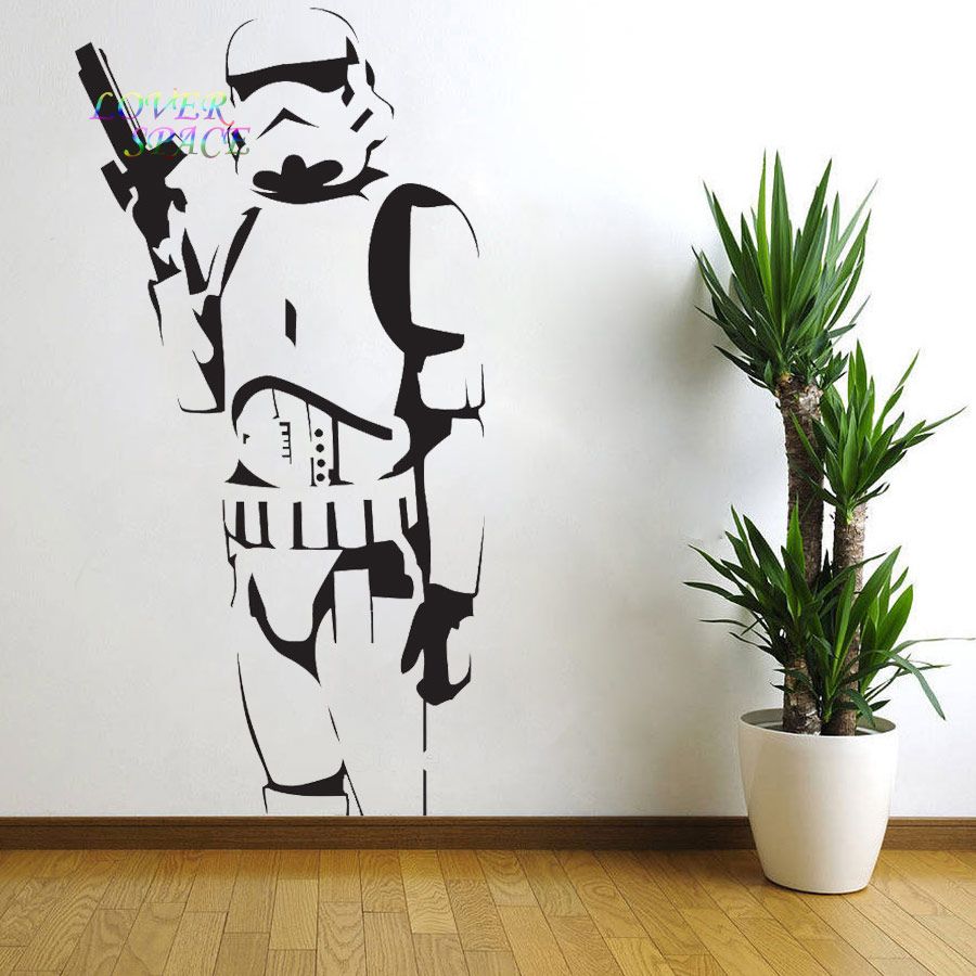 Star Wars Poster Large Storm Trooper Vinyl Wall Sticker Wall Art Regarding Silhouette Wall Art (View 12 of 15)